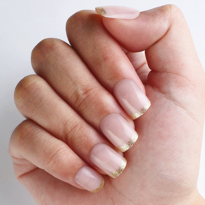 Premium Glossy French Tip Press-On Nails Kalsten