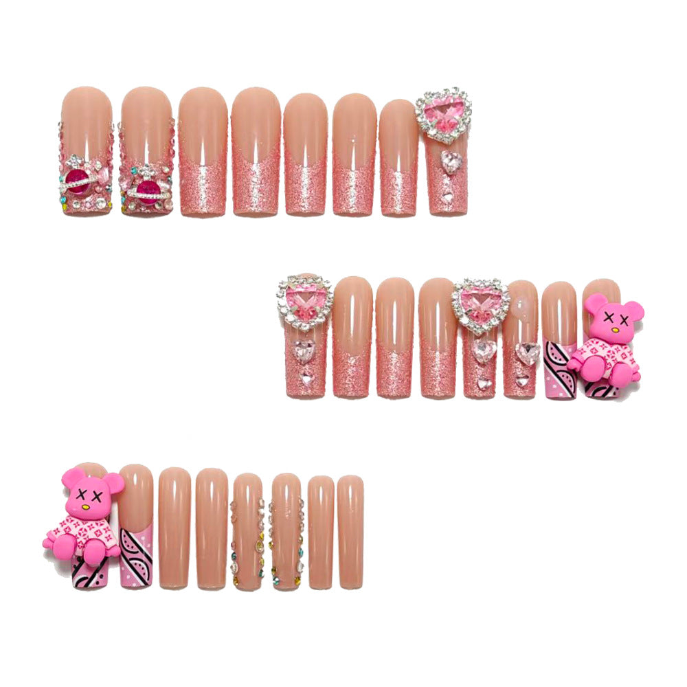 Creative artificial nails with charms and glitter Kalsten