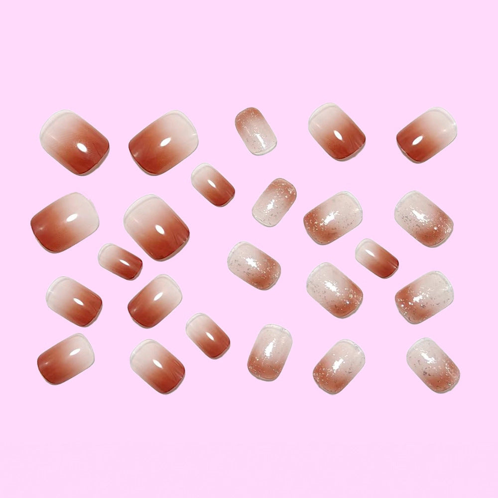 Art nails with delicate gradient colors and glitter effects Kalsten