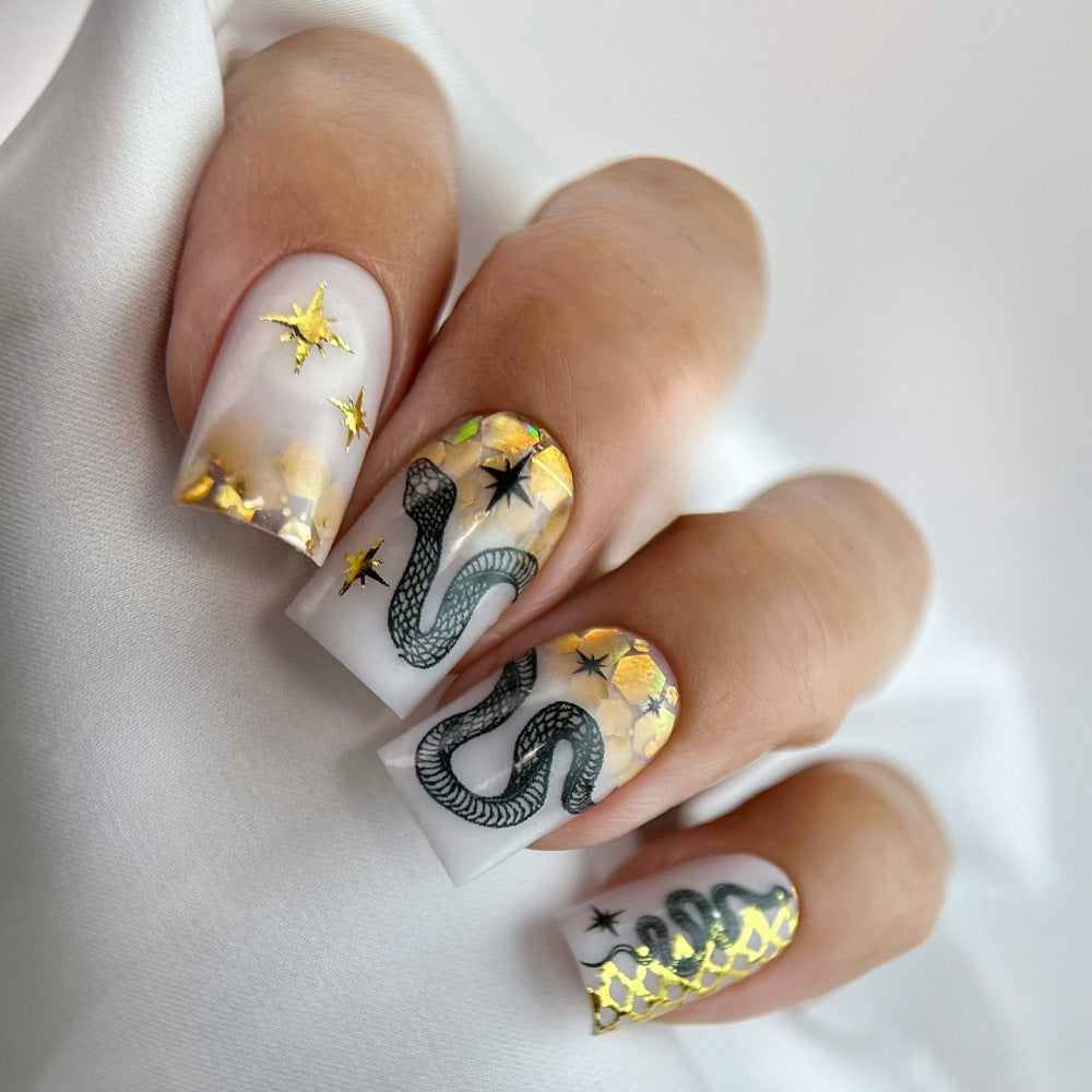 Artistic snake pattern artificial nails Kalsten