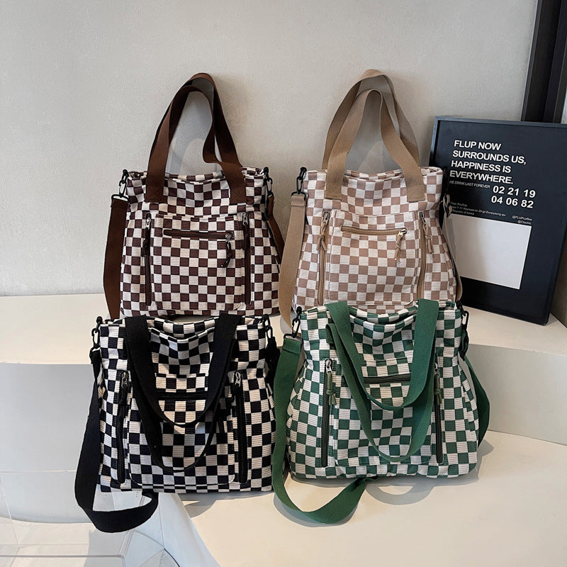Versatile Checkered Tote Bag Kalsten