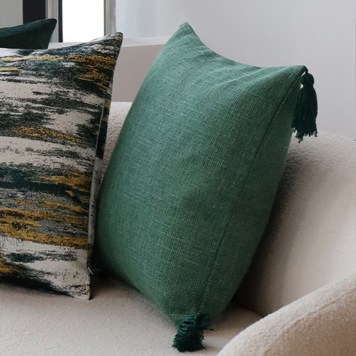 Square cushion cover with abstract jacquard watercolor pattern and concealed zipper Kalsten