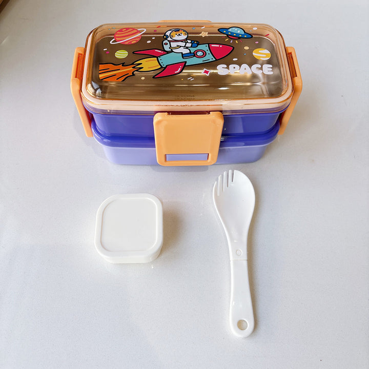 Space-Themed Multi-Compartment Bento Lunch Box