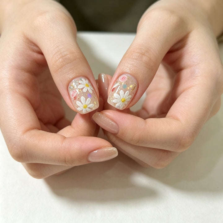 Floral Press-On Nail Set Kalsten
