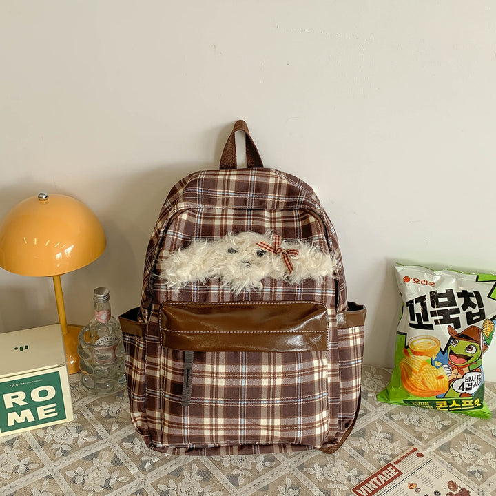 Adorable Plush Character-Embellished Backpack Kalsten