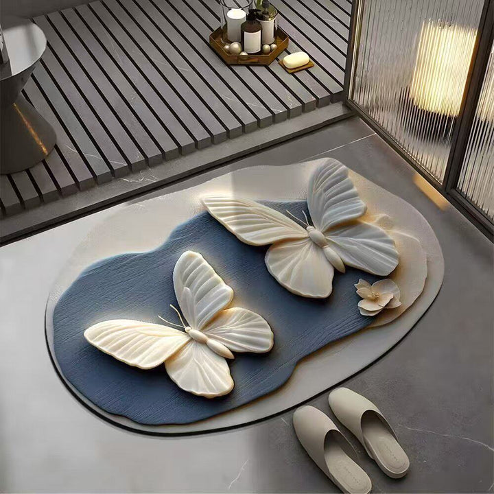 Floral Design Bath Mat Kalsten