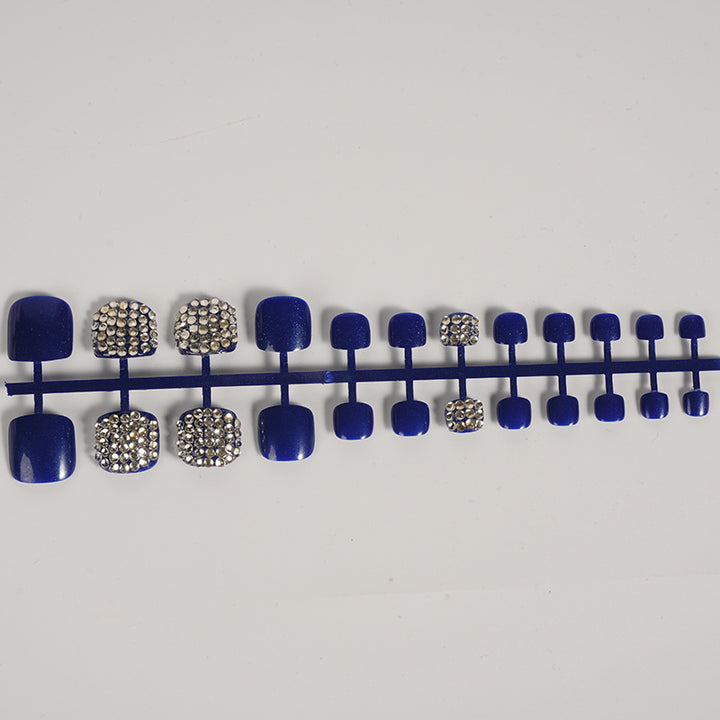 Glamorous Rhinestone-Embellished Press-On Toenail Set Kalsten