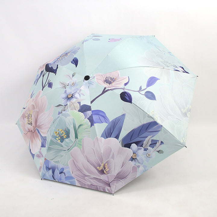 Ladies folding umbrella with artistic flower pattern Kalsten