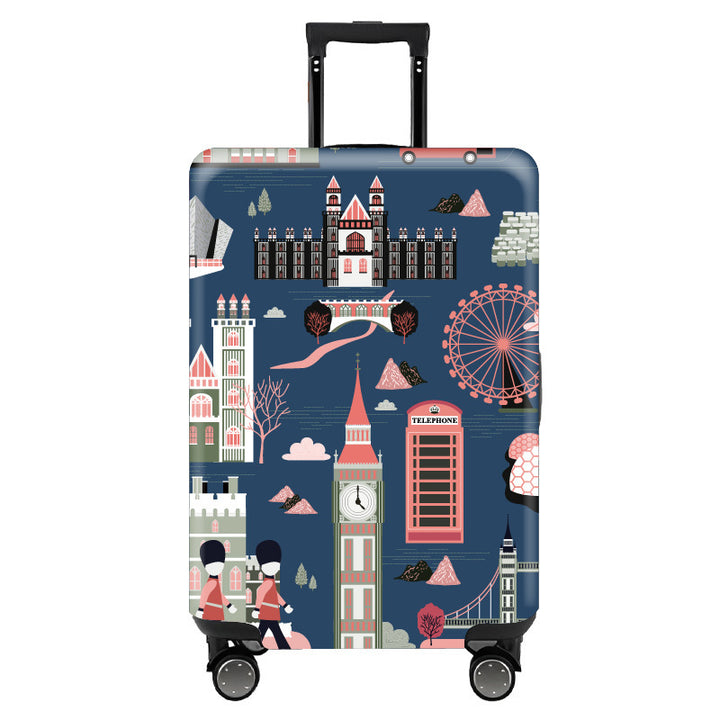 Women's hard-shell suitcase with colorful travel motif Kalsten