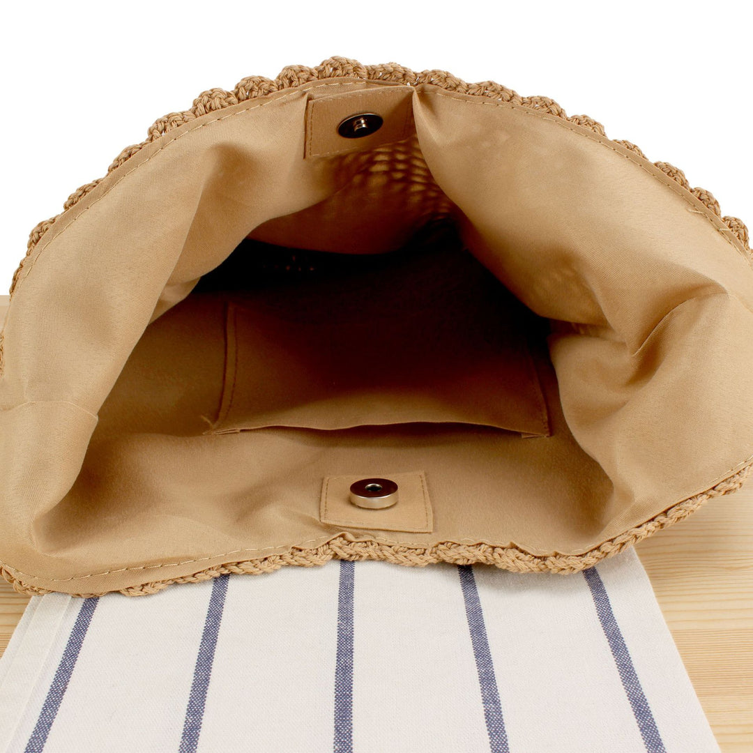 Fashionable shoulder bag with unique wooden handles Kalsten