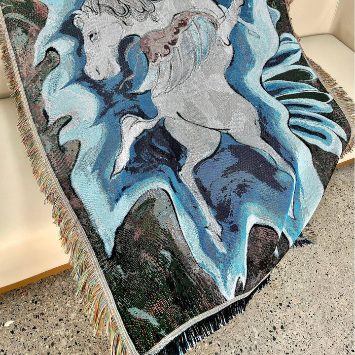 Artistic Unicorn-Themed Tapestry Blanket