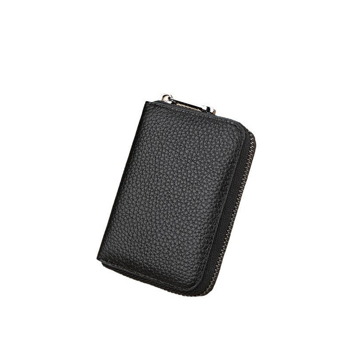 Sleek Zippered Leather Credit Card Holder Kalsten