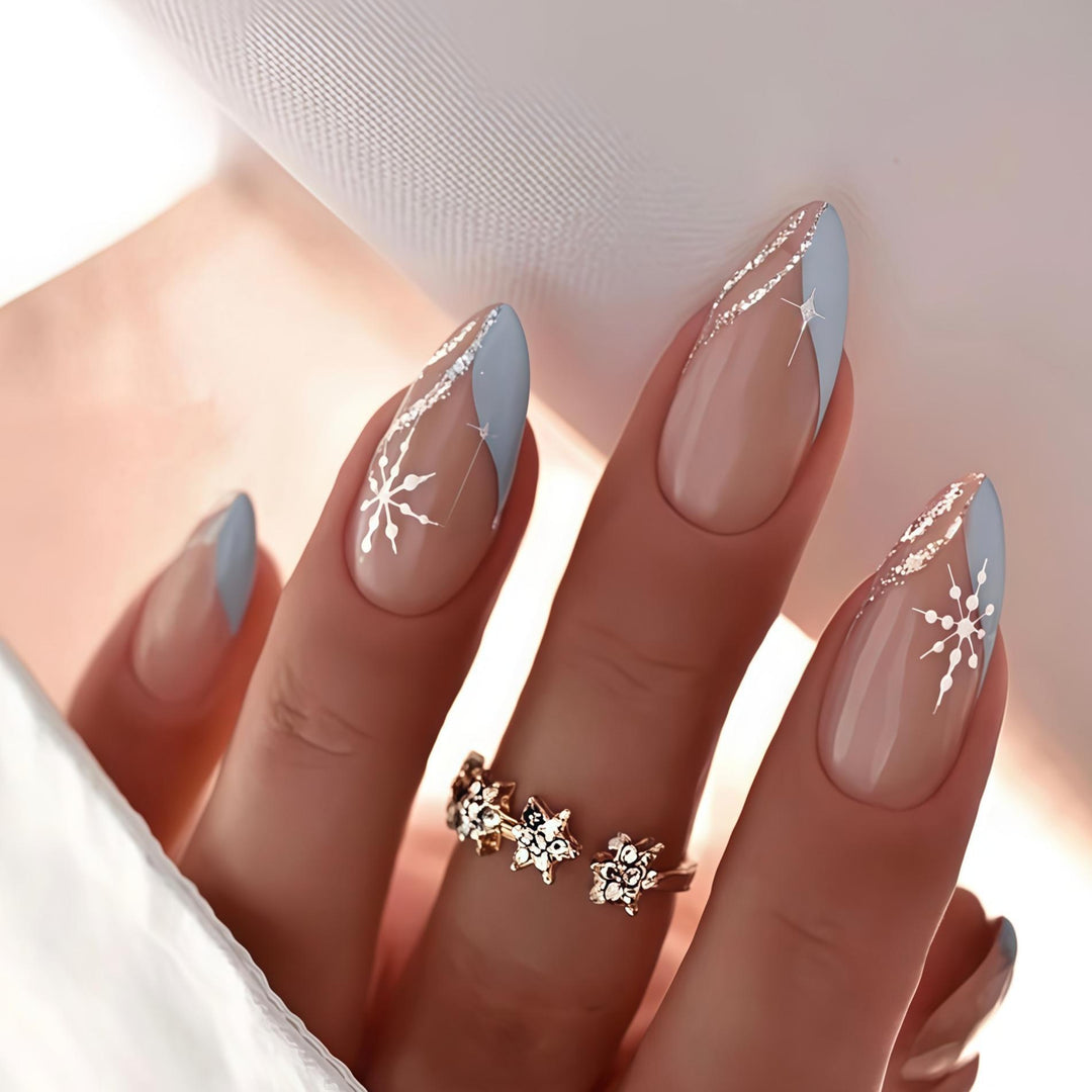 Artistic nail embellishment with snowflake accents Kalsten