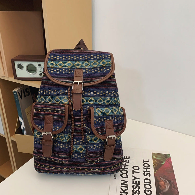 Artistic Patterned Canvas Backpack