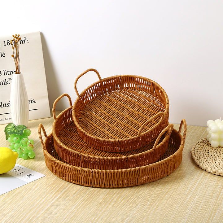 Round Woven Serving Tray Kalsten