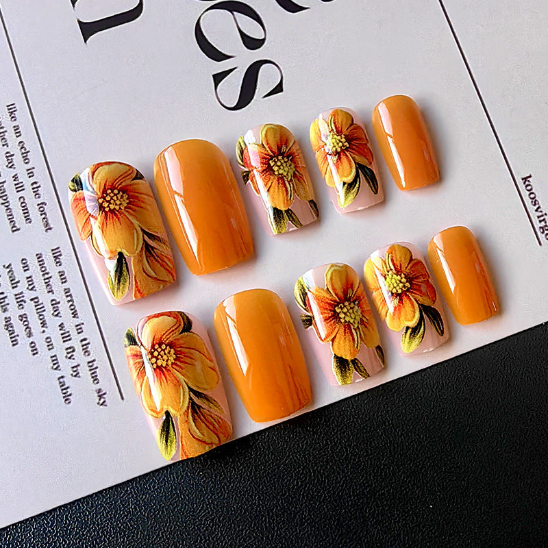 Artificial nails with floral design Kalsten