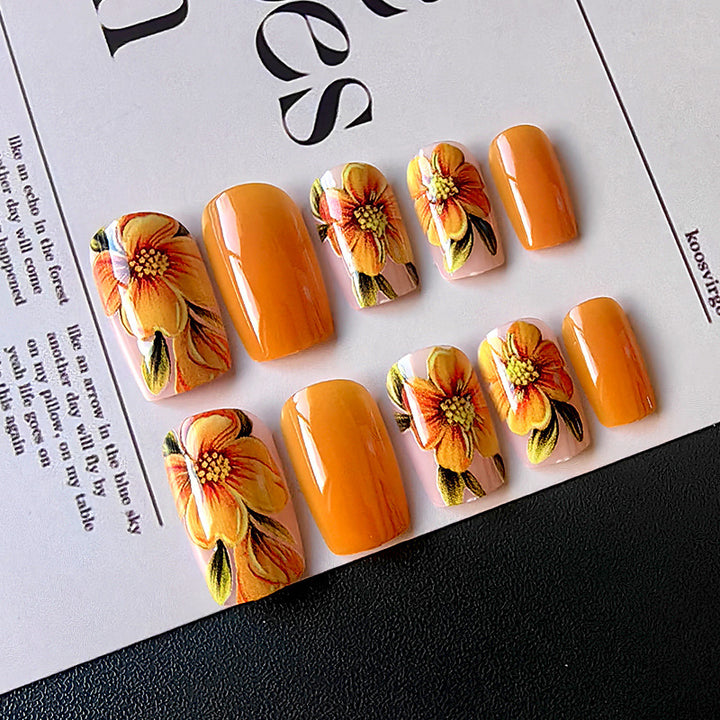 Artificial nails with floral design Kalsten