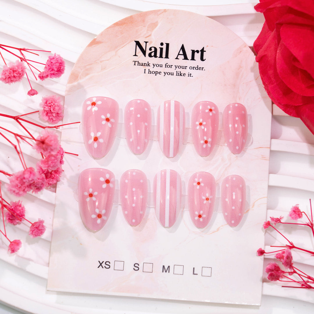 Elegant Floral Design Press-On Nail Art Set Kalsten