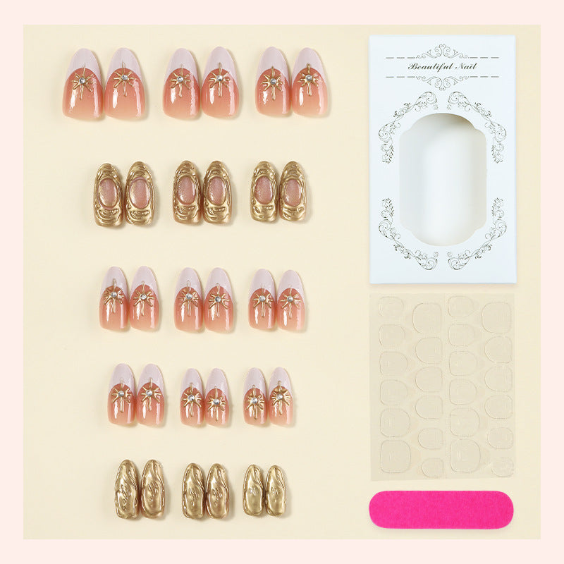 Premium Decorative Press-On Nail Set with Elegant Floral Accents Kalsten