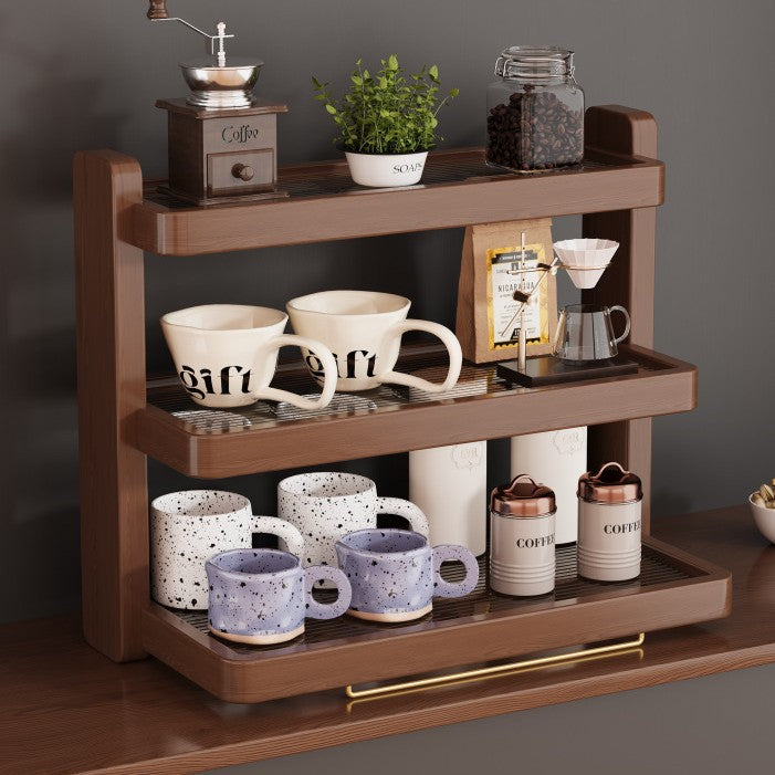 Wooden Tiered Storage Shelf Kalsten