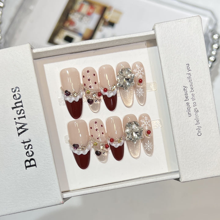 Festive-Themed Press-On Nail Art Set Kalsten