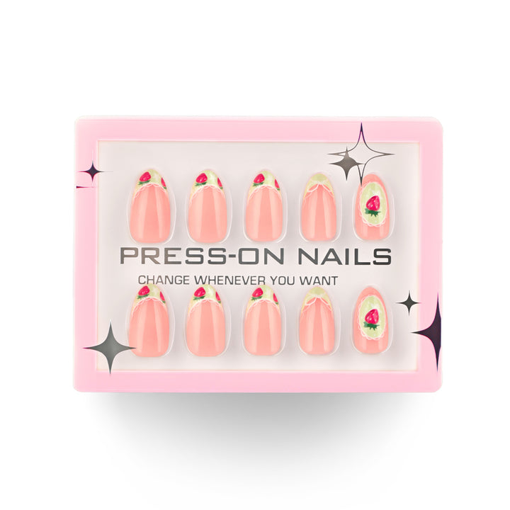 Artificial Press-On Nails with Floral Design Kalsten