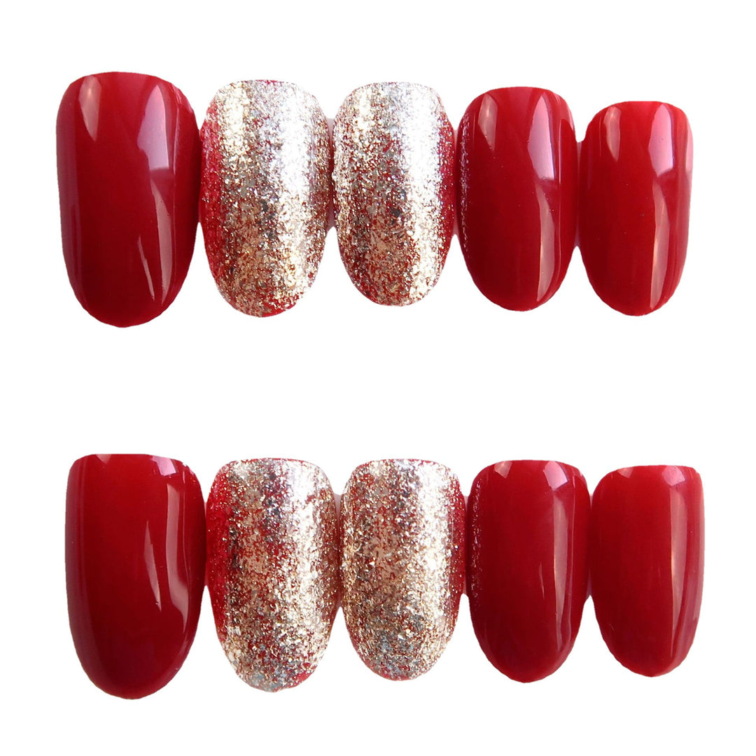 Glamorous Press-On Nail Set with Sparkling Accent Kalsten