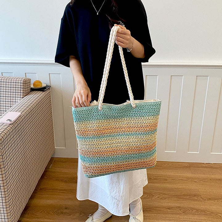 Casual Handwoven Straw Tote Bag