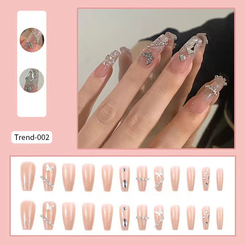 Sparkling Rhinestone Press-On Nail Set Kalsten