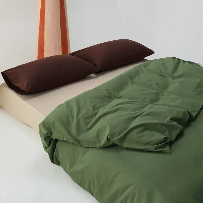 Premium cotton satin duvet cover set with fitted sheet and pillowcases
