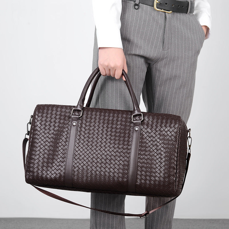 Woven Leather Weekend Duffle Kalsten