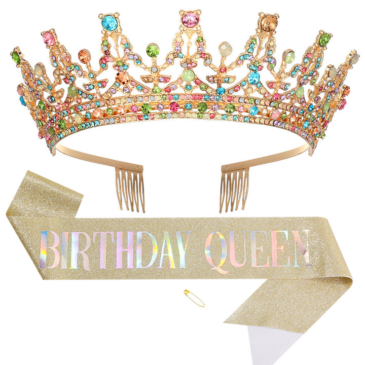 Women's Sparkling Crown and Sash Set Kalsten