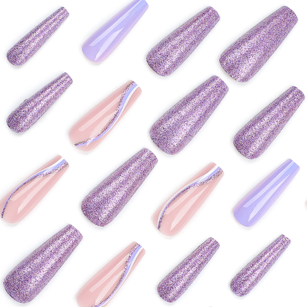 Glamorous Stiletto Nails with Glitter and Ombre Design Kalsten