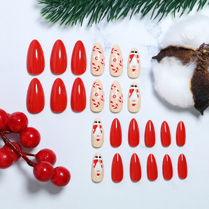 Festive Santa Claus Press-On Nail Set Kalsten