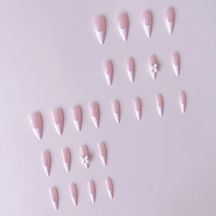 Acrylic nail set with elegant tips and 3D decorations Kalsten