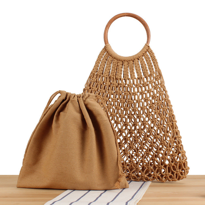 Handbag with Woven Design and Inner Pocket Kalsten