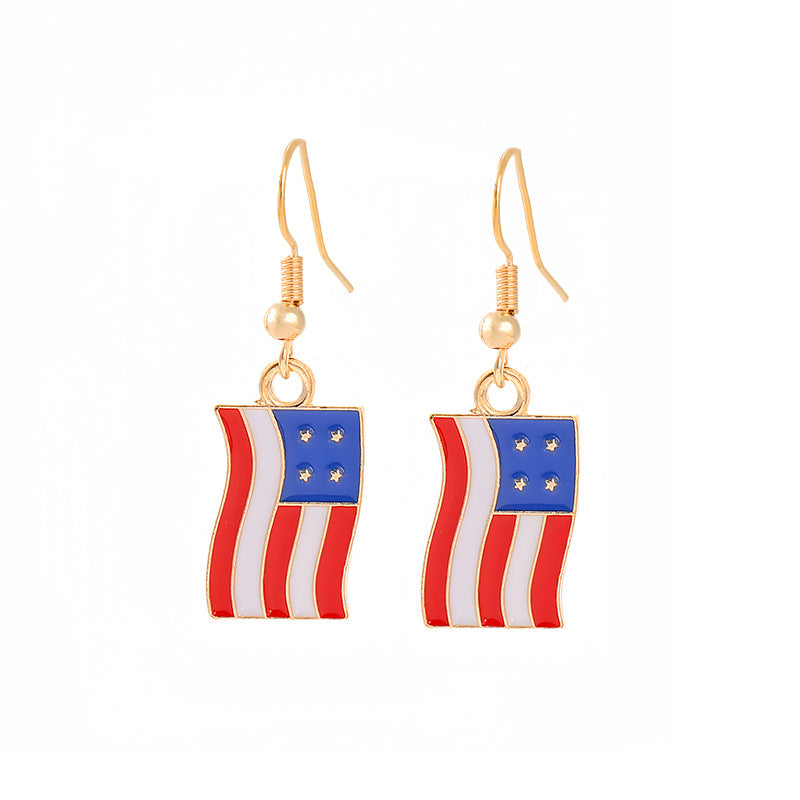 Women's nan patriotic horseshoe enamel dangle earrings with star-accented design and fishhook findings Kalsten