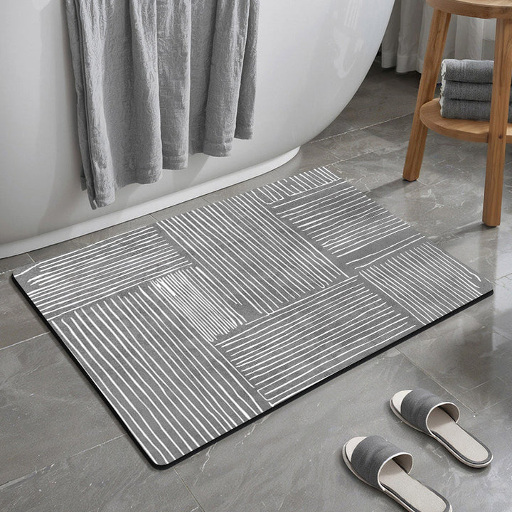 Geometric Pattern Textured Bath Mat Kalsten