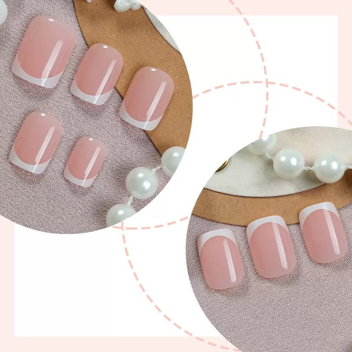Artificial nail set with elegant French design Kalsten
