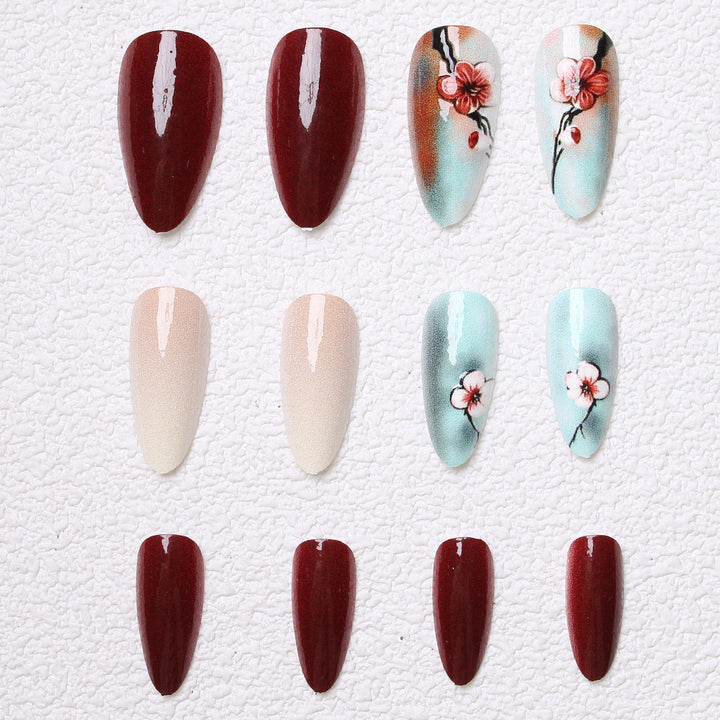 Artistic Floral Press-On Nail Designs Kalsten