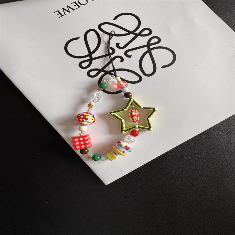 Colorful Handmade Beaded Charm Lanyard Kalsten