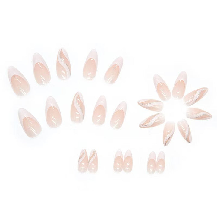 Elegant Stiletto Nail Art Set with Glitter Accents Kalsten