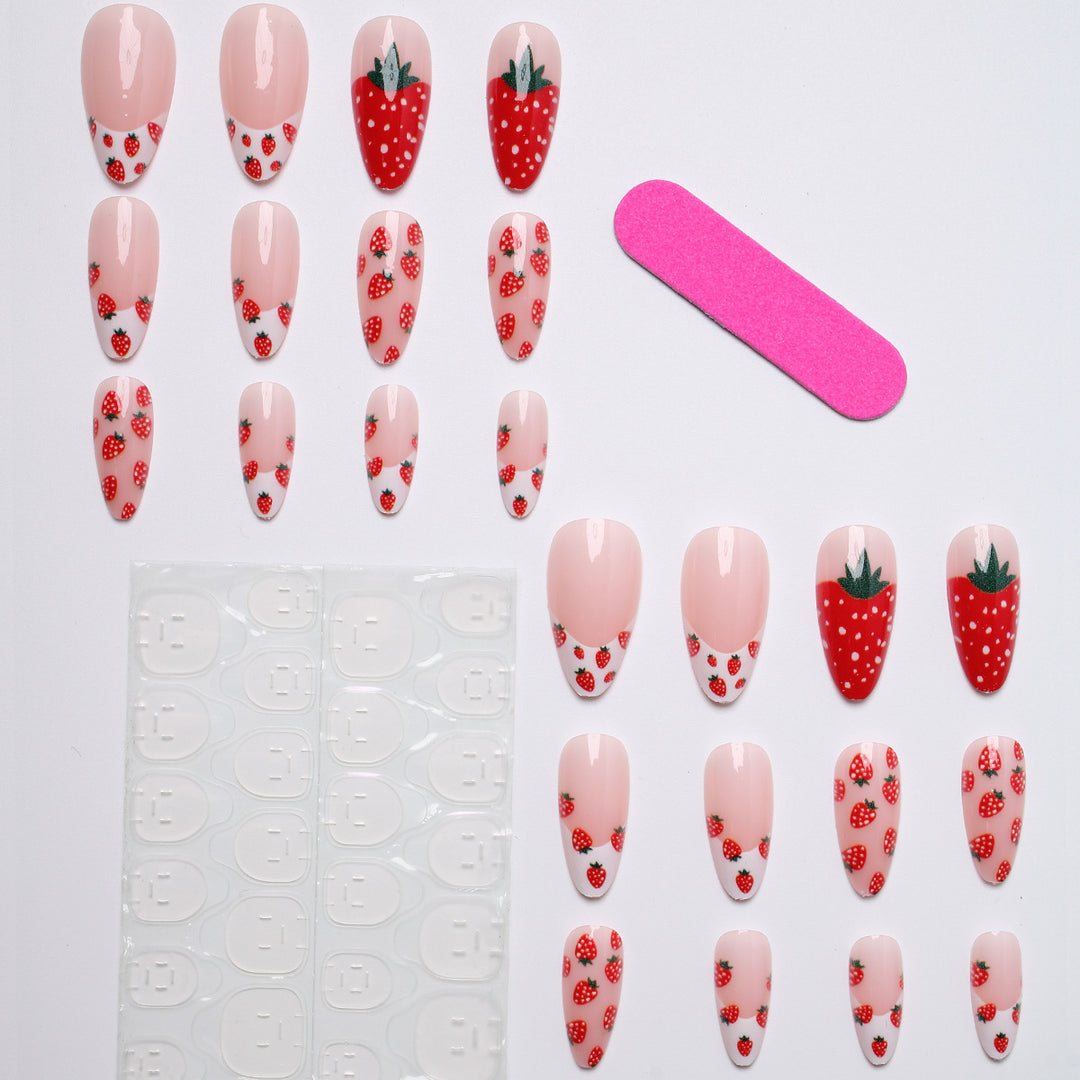 Artificial nails with strawberry design Kalsten