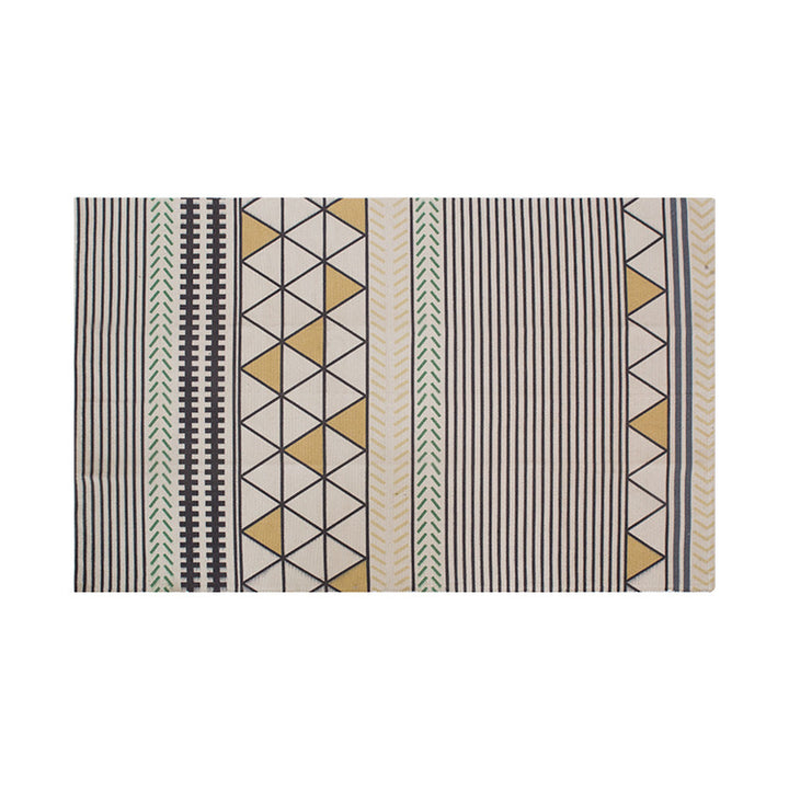Flat-woven rectangular rug for living and entrance areas with quatrefoil pattern Kalsten