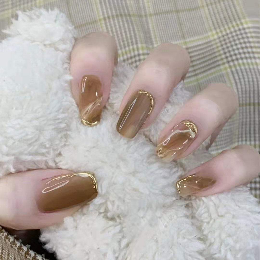 Stylish heart and ombre design artificial nails Kalsten