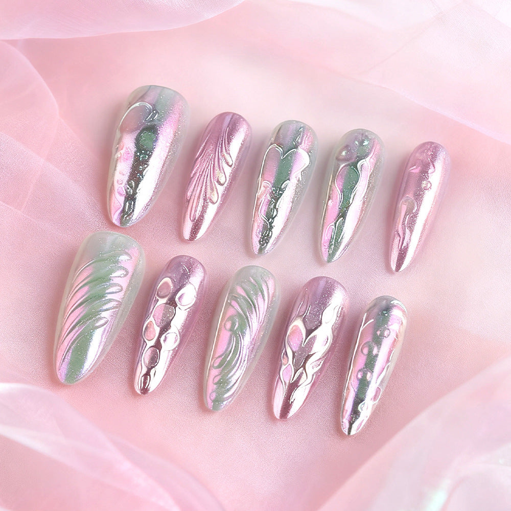 Artistic Metallic Gel Nail Art Design Kalsten