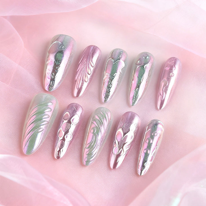 Artistic Metallic Gel Nail Art Design Kalsten