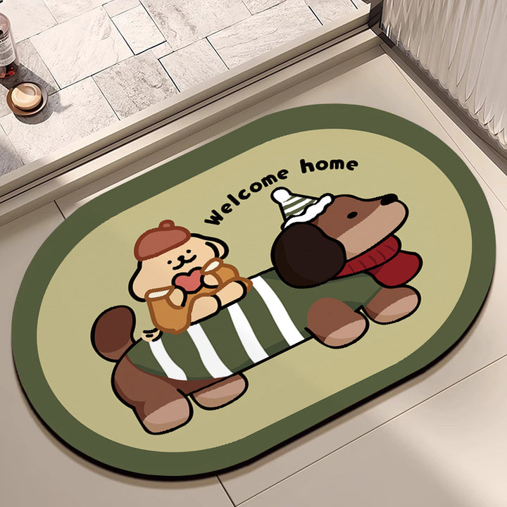 Cute Cartoon Dog Bath Mat Kalsten