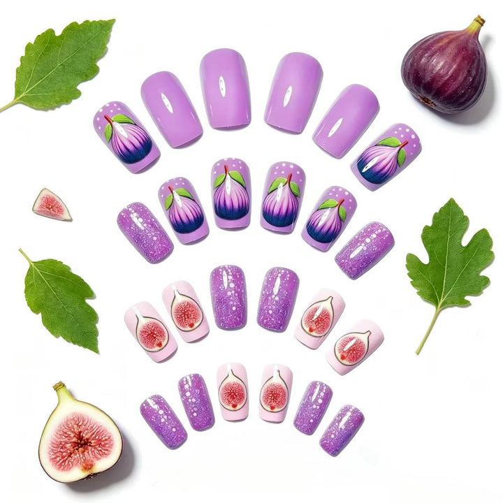 Artificial nails with elegant fig motifs Kalsten