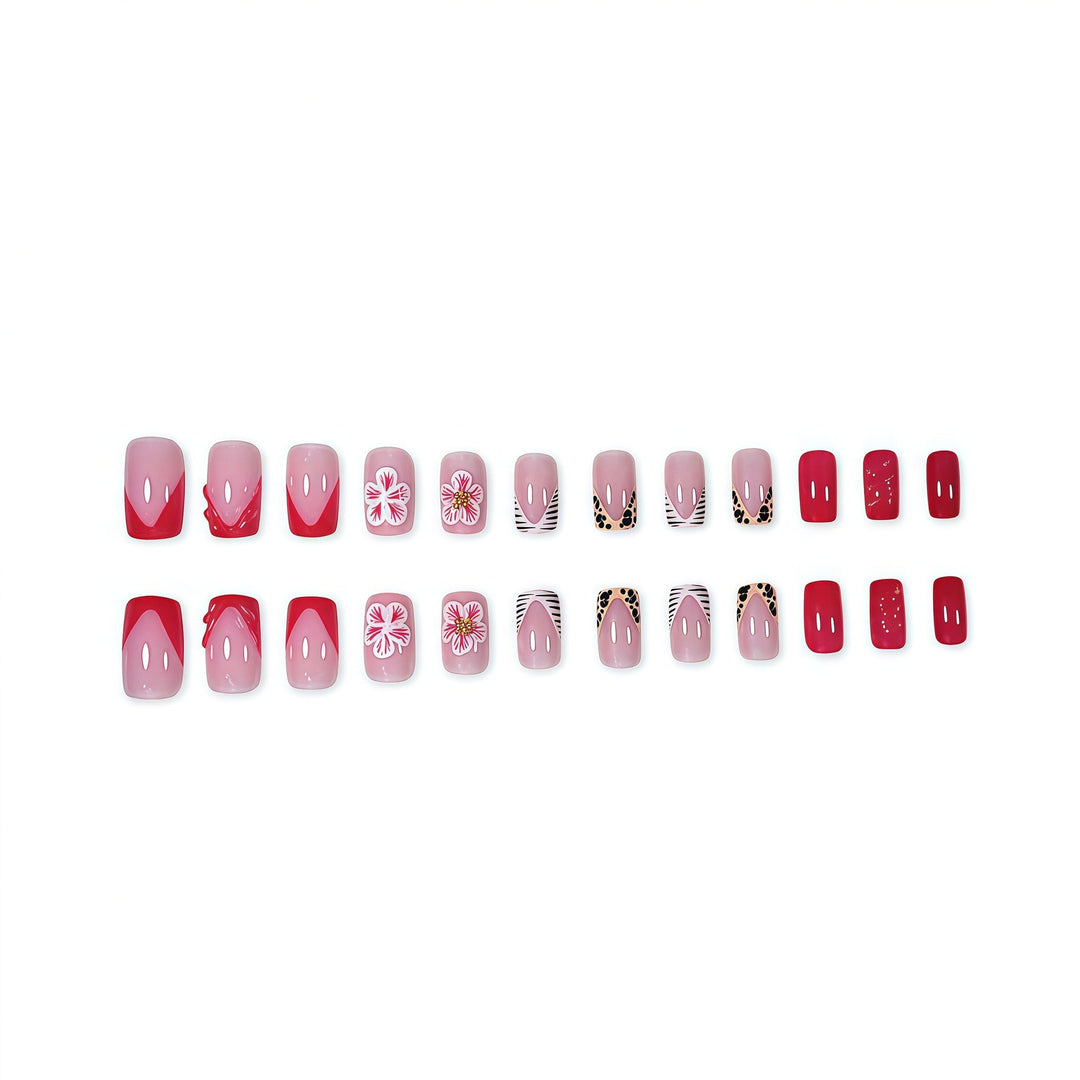 Decorative Press-On Nail Art with Floral Designs Kalsten